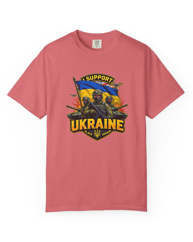 The 'I Support Ukraine!'  Cart,  Unisex Garment-Dyed T-shirt