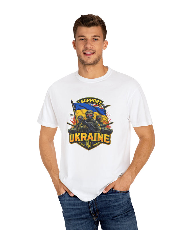 The 'I Support Ukraine!'  Cart,  Unisex Garment-Dyed T-shirt