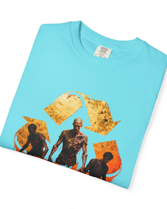 The 'Recycle More Humans!' Fire  Unisex Garment-Dyed T-shirt