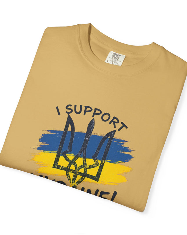 The 'I Support Ukraine!' Trident  Unisex Garment-Dyed T-shirt