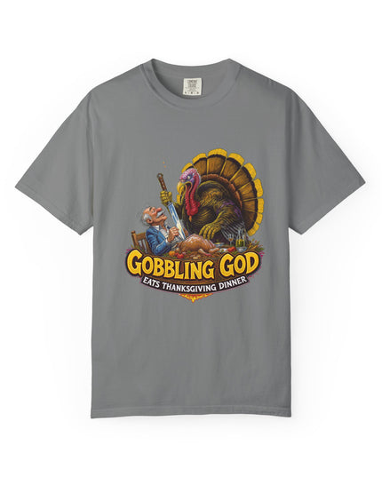 Gobbling God Eats Thanksgiving Dinner Thanksgiving Tee