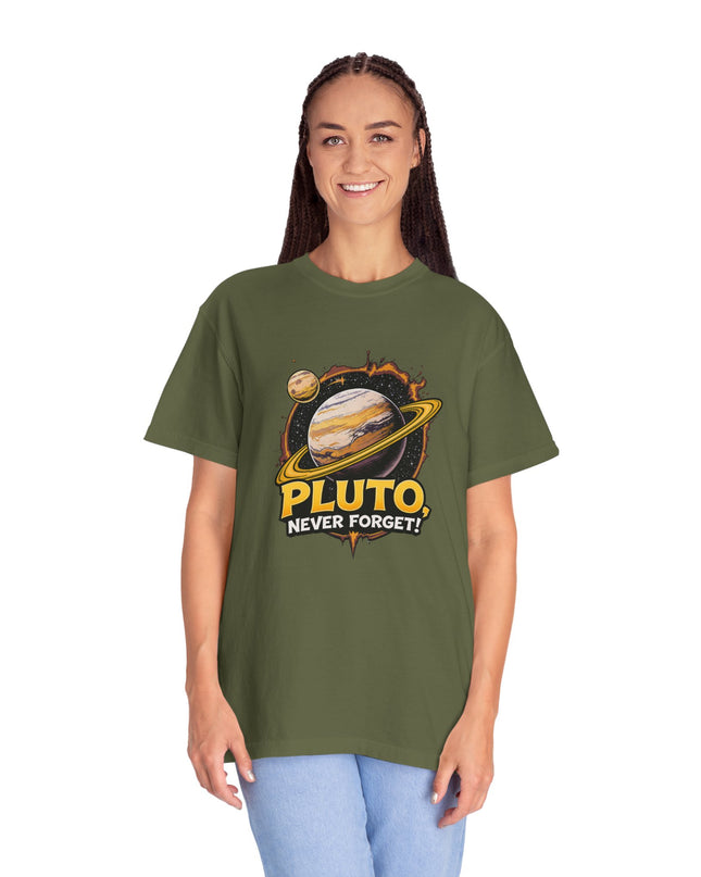 The 'Pluto, Never Forget!' Cart  Unisex Garment-Dyed T-shirt