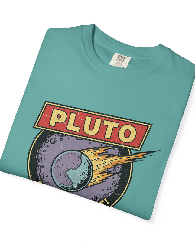 The 'Pluto, Never Forget!' Deco  Unisex Garment-Dyed T-shirt