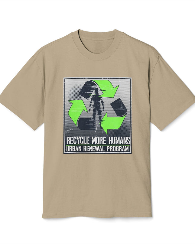 The 'Recycle More Humans' v2 T-Shirt, Eco-Friendly Graphic Tee, Save the Earth Apparel, Sustainable Clothing, Upcycled Materials Shirt