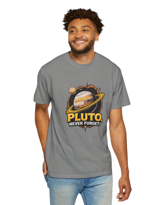 The 'Pluto, Never Forget!' Cart  Unisex Garment-Dyed T-shirt