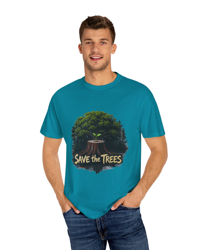The  'Save The Trees!'  Crying Trees Unisex Garment-Dyed T-shirt