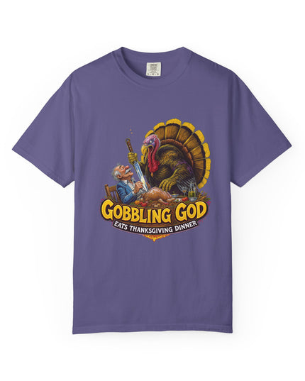 Gobbling God Eats Thanksgiving Dinner Thanksgiving Tee