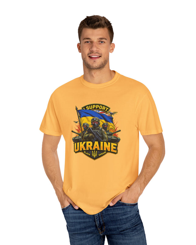 The 'I Support Ukraine!'  Cart,  Unisex Garment-Dyed T-shirt