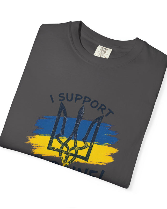 The 'I Support Ukraine!' Trident  Unisex Garment-Dyed T-shirt