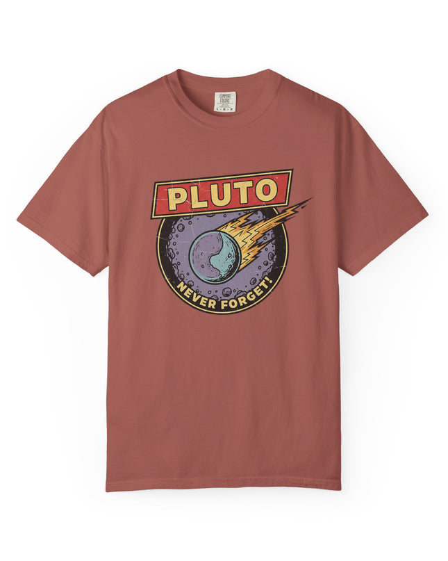 The 'Pluto, Never Forget!' Deco  Unisex Garment-Dyed T-shirt