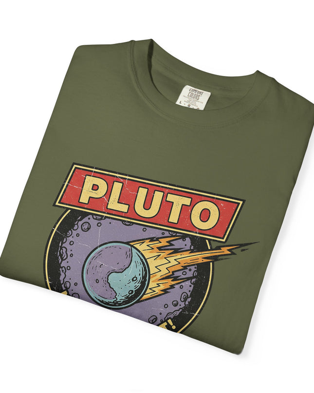 The 'Pluto, Never Forget!' Deco  Unisex Garment-Dyed T-shirt