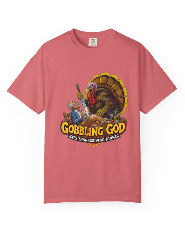 Gobbling God Eats Thanksgiving Dinner Thanksgiving Tee