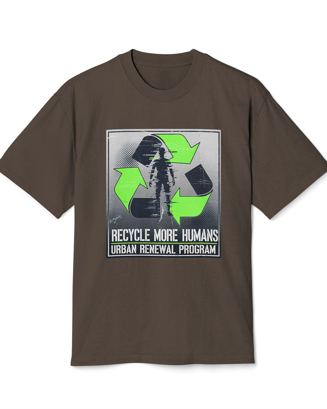 The 'Recycle More Humans' v2 T-Shirt, Eco-Friendly Graphic Tee, Save the Earth Apparel, Sustainable Clothing, Upcycled Materials Shirt
