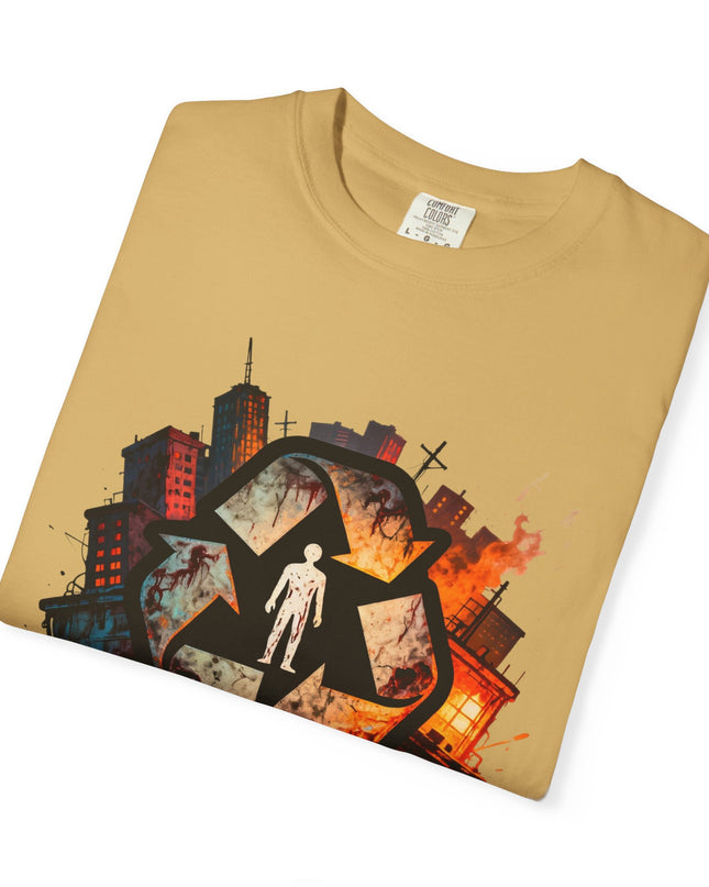 The 'Recycle More Humans!' Urban  Unisex Garment-Dyed T-shirt