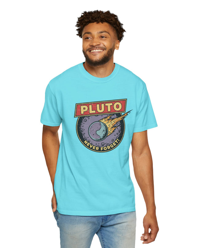 The 'Pluto, Never Forget!' Deco  Unisex Garment-Dyed T-shirt