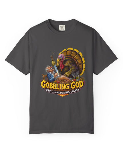 Gobbling God Eats Thanksgiving Dinner Thanksgiving Tee