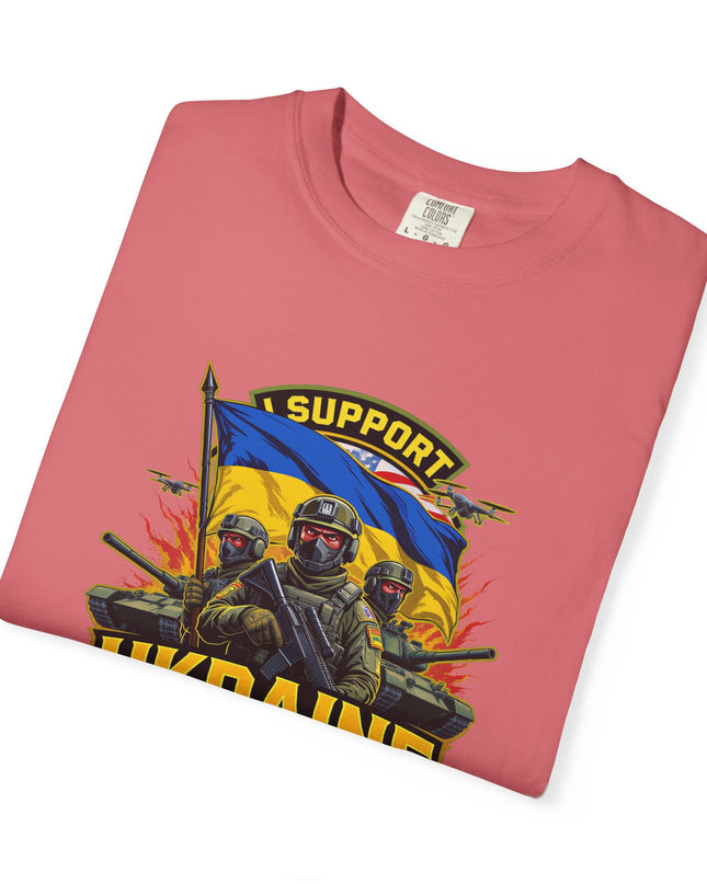 The 'I Support Ukraine!'  Cart,  Unisex Garment-Dyed T-shirt