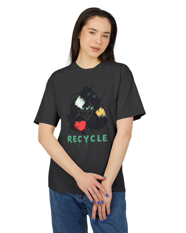 The 'Recycle More Humans' v2 T-Shirt, Eco-Friendly Graphic Tee, Save the Earth Apparel, Sustainable Clothing, Upcycled Materials Shirt