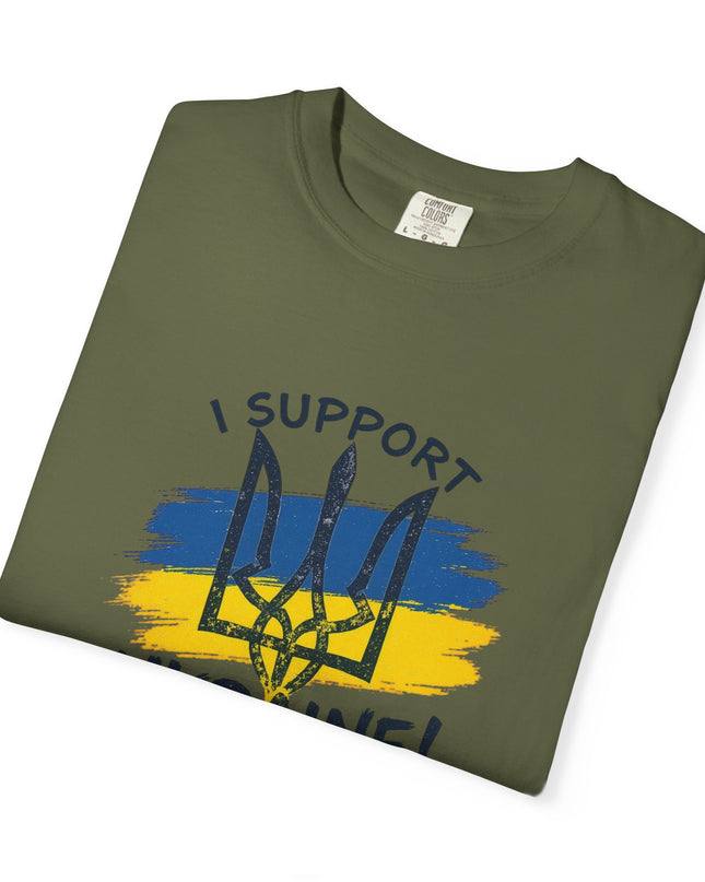 The 'I Support Ukraine!' Trident  Unisex Garment-Dyed T-shirt