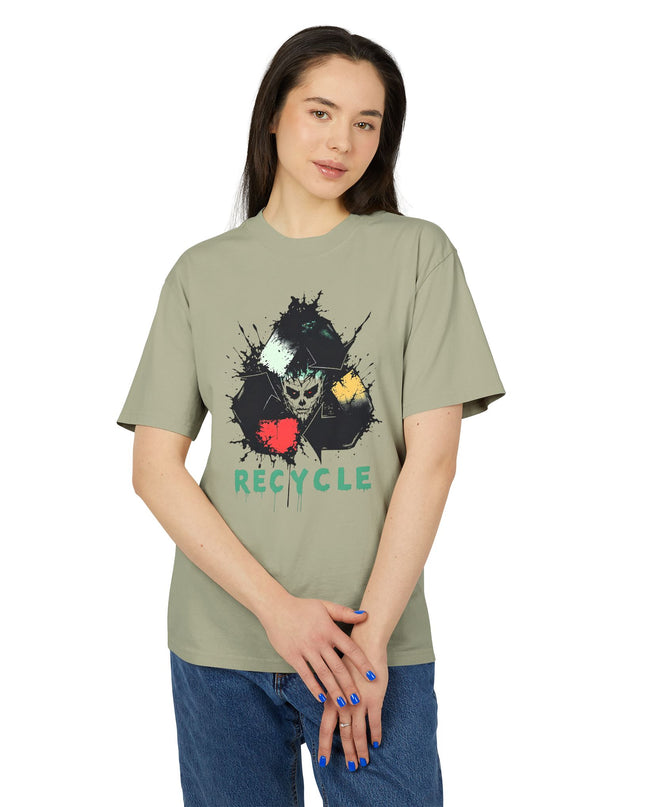 The 'Recycle More Humans' v2 T-Shirt, Eco-Friendly Graphic Tee, Save the Earth Apparel, Sustainable Clothing, Upcycled Materials Shirt