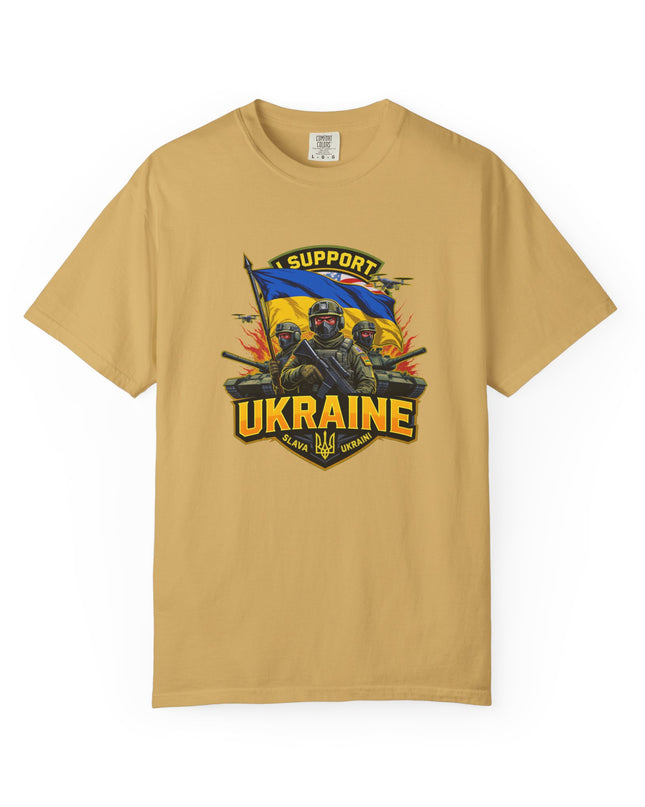 The 'I Support Ukraine!'  Cart,  Unisex Garment-Dyed T-shirt