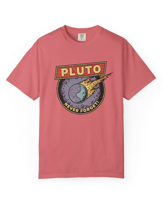 The 'Pluto, Never Forget!' Deco  Unisex Garment-Dyed T-shirt