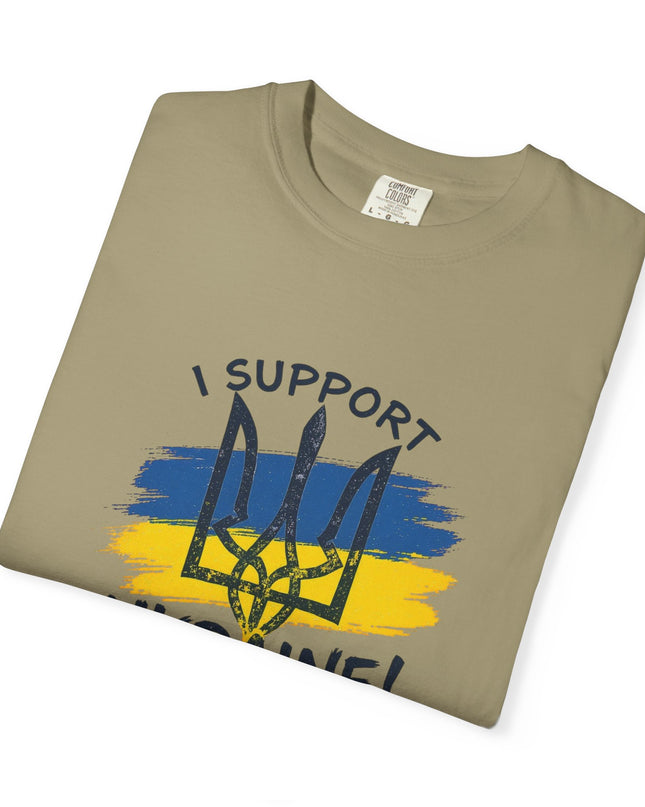 The 'I Support Ukraine!' Trident  Unisex Garment-Dyed T-shirt