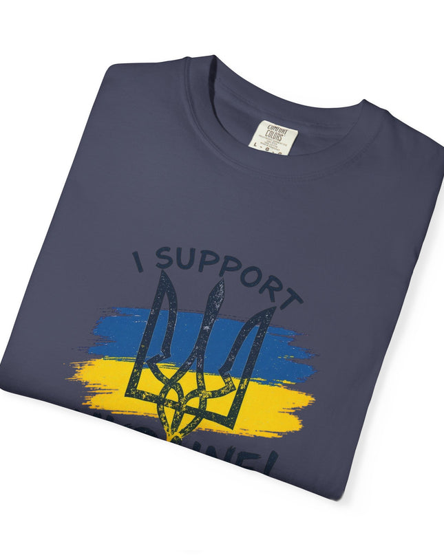 The 'I Support Ukraine!' Trident  Unisex Garment-Dyed T-shirt