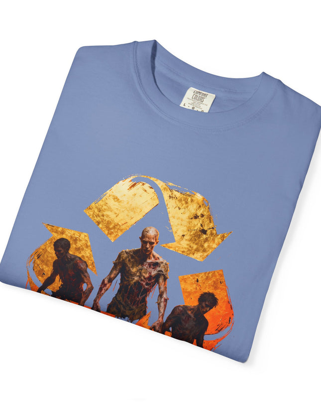 The 'Recycle More Humans!' Fire  Unisex Garment-Dyed T-shirt